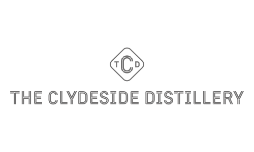 Logo for The Clydeside Distillery with a diamond shape containing a T and C, and the text 'The Clydeside Distillery' below.