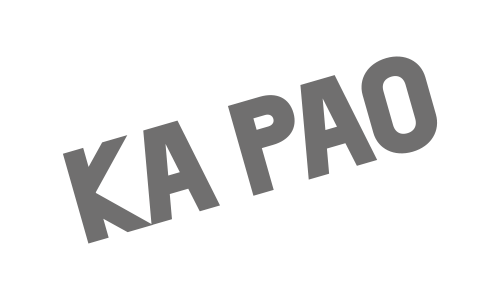 Text reading 'KA PAO' in large, gray letters.