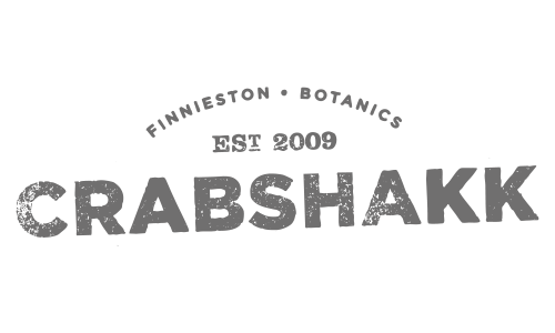 Logo for Crabhakk, a Finneston-based business established in 2009, featuring text and a circular design.