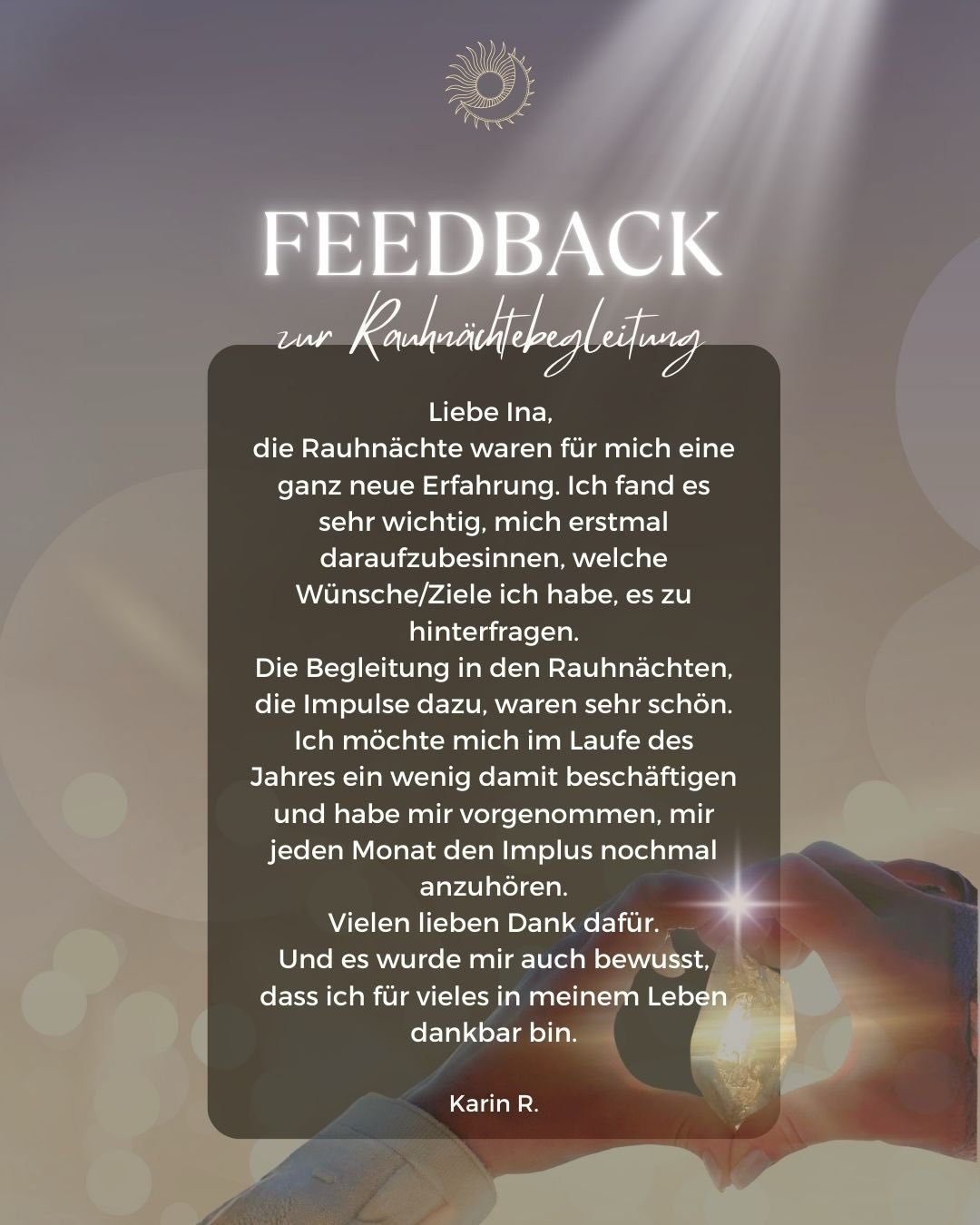 &bdquo;Ina, ich wusste nicht, dass es so sanft sein kann.&ldquo; 🕊️

Dieser Satz aus den Rauhn&auml;chten hallt immer noch in mir nach.

Ganz ehrlich? Er holt mich zur&uuml;ck, wenn ich selbst mal wieder zweifle oder versuche, alles perfekt &bdquo;d