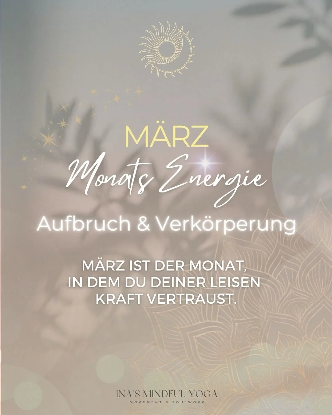 Der M&auml;rz tr&auml;gt eine leise Kraft in sich 🌟

Kein Druck.
Kein Neustart-Zwang.
Sondern ein ehrliches Erinnern daran,
dass du nicht lauter werden musst,
um kraftvoll zu sein.

Vielleicht ist dieser Monat der Moment,
in dem du beginnst,
dir sel