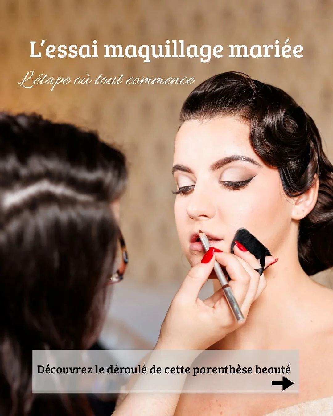 Votre essai maquillage mari&eacute;e, une &eacute;tape primordiale pour cr&eacute;er votre maquillage personnalis&eacute; ✨  Swipez pour d&eacute;couvrir son d&eacute;roulement ➡️

R&eacute;servation mariage 2026 ouverte 💄✨

1 &egrave;re photo : Pho
