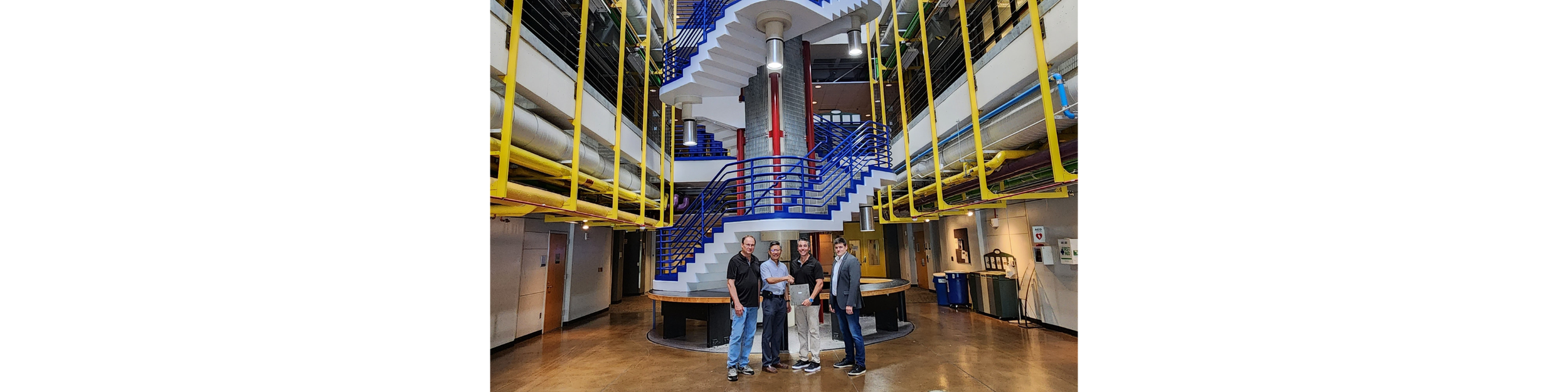  Atomic-6 leadership joins forces with Georgia Institute of Technology to drive innovation.   Left to Right:  Atomic-6 CTO Peter Shpik | Georgia Tech Professor Chuck Zhang | Atomic-6 President & CEO Trevor Smith | Atomic-6 COO Christian Carpenter. 