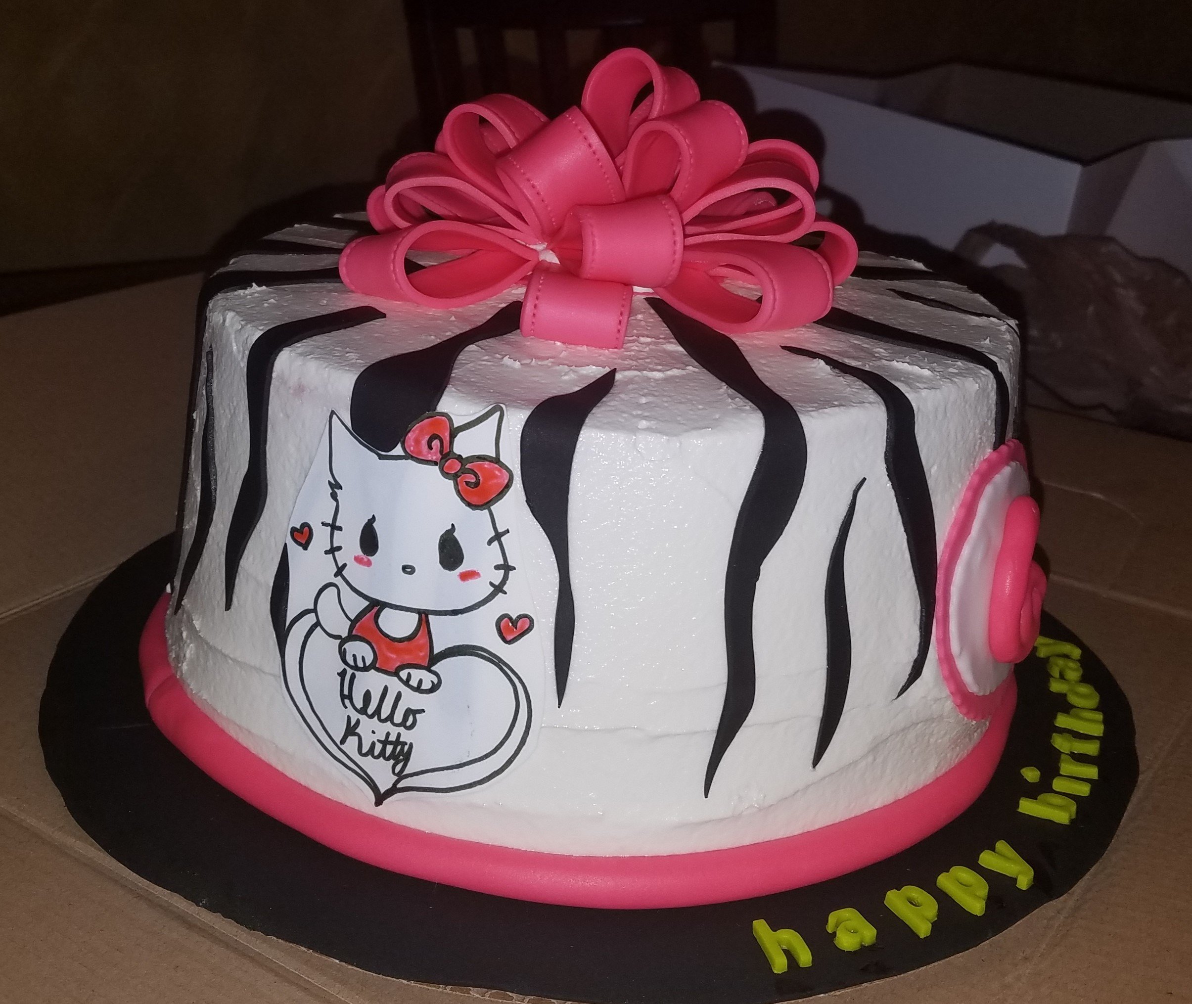 Hello Kitty Theme Layer Cake with Fondant Bow.jpg