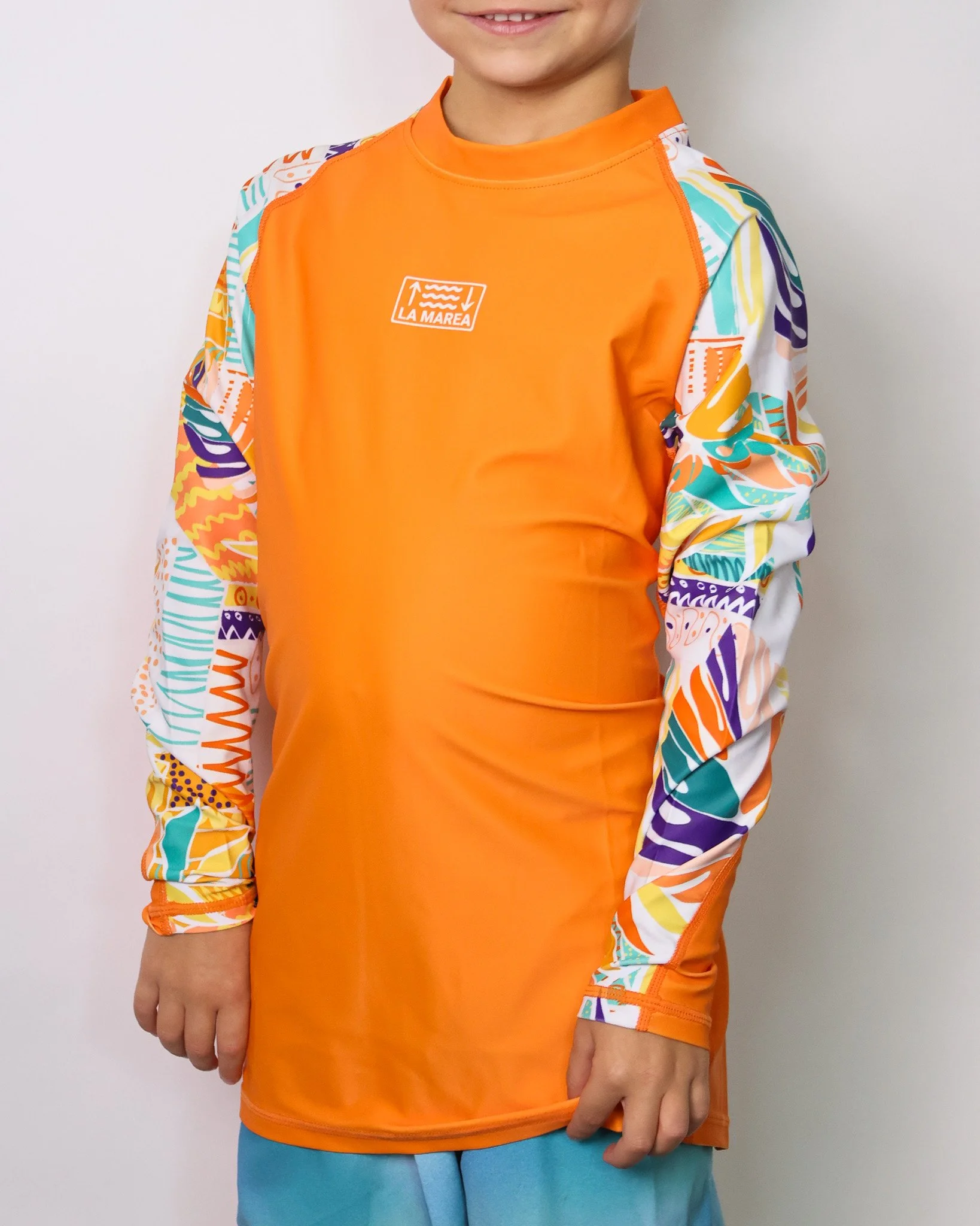 Kids rash guard - Orange Palmas
