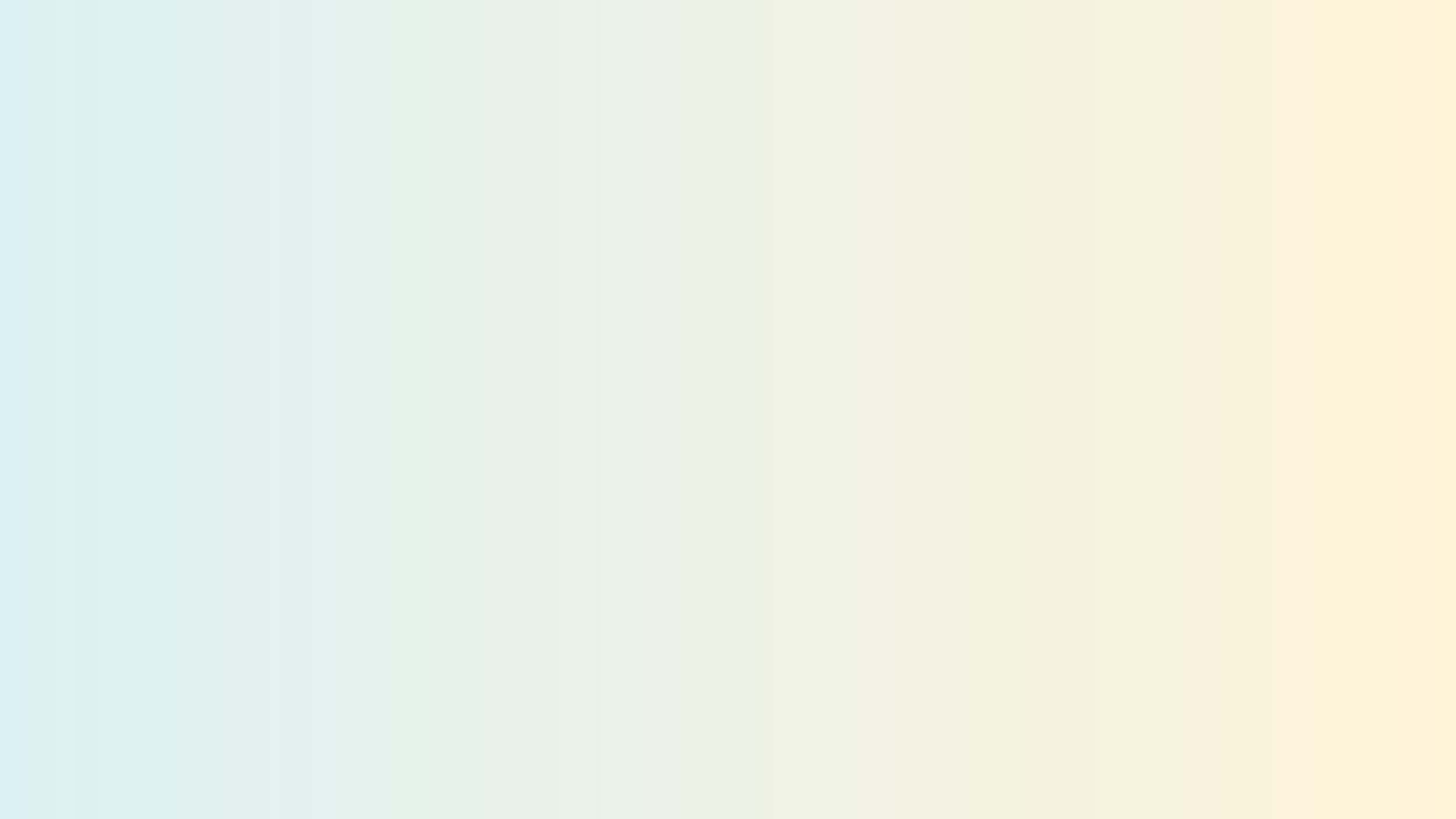 A pastel-colored gradient background transitioning from light blue on the left to light yellow on the right.