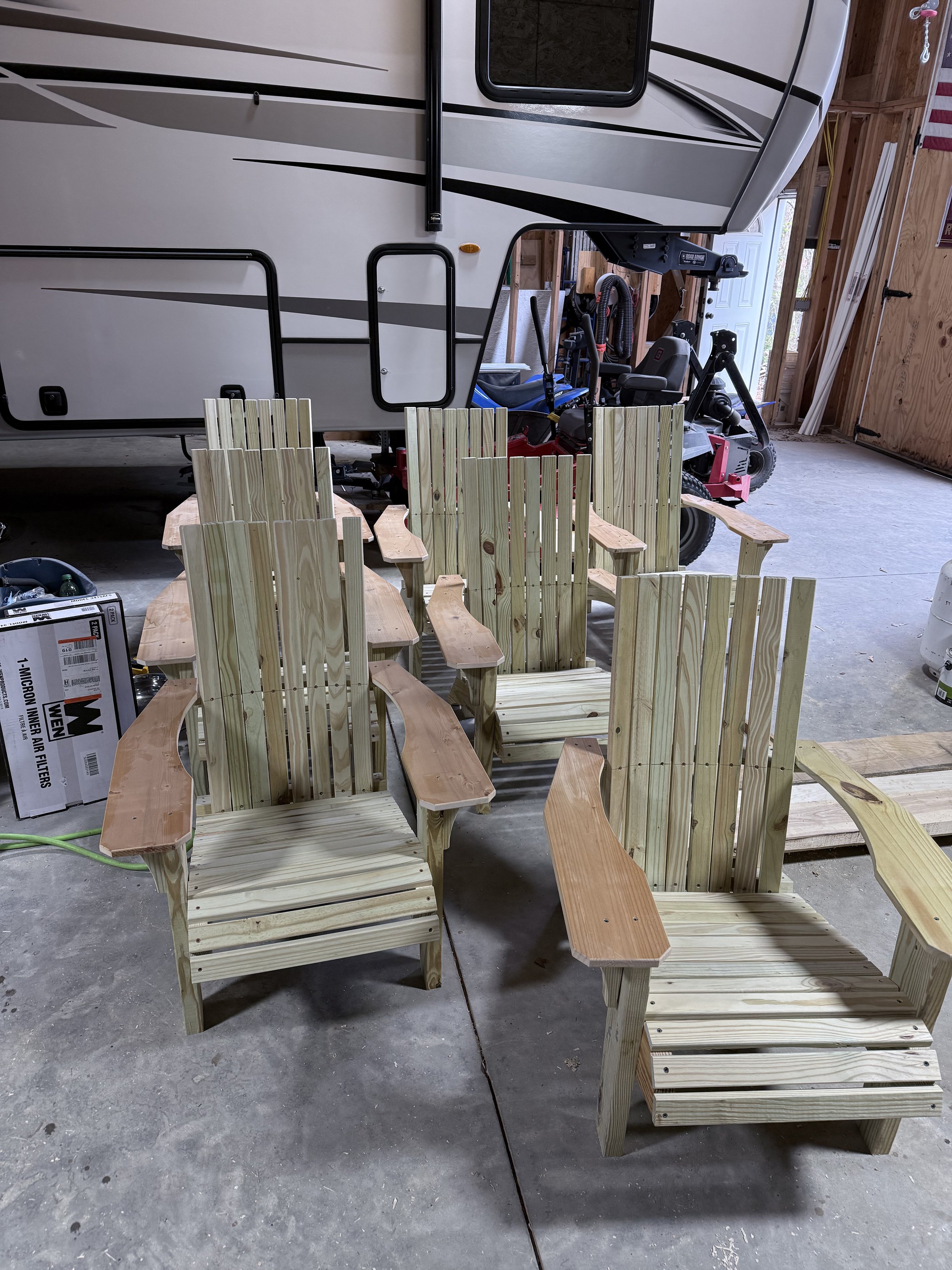 7 completed chairs. 8th was already gone for school grading.