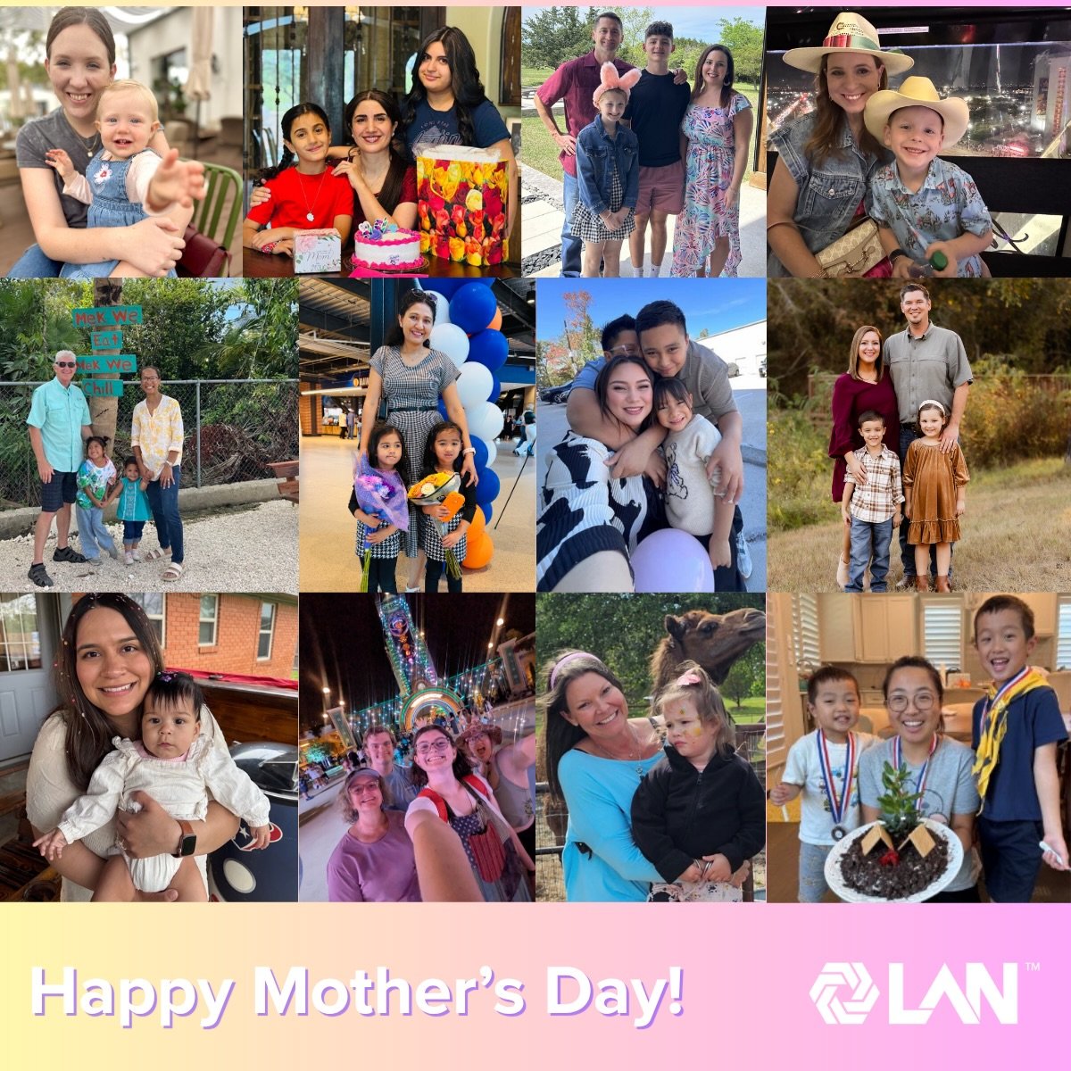Happy Mother&rsquo;s Day to the moms across LAN and our communities! Thank you for the time, care, patience, and support you bring to the people around you every day.