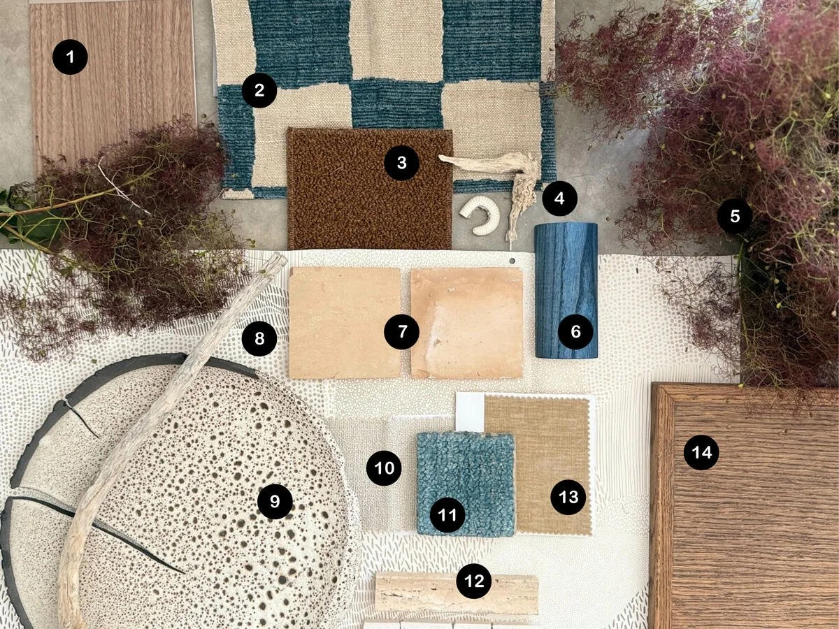 Jessica Maros’s escapist assemblage of smoky plum foliage, terra cotta tiles and perfectly imperfect plates