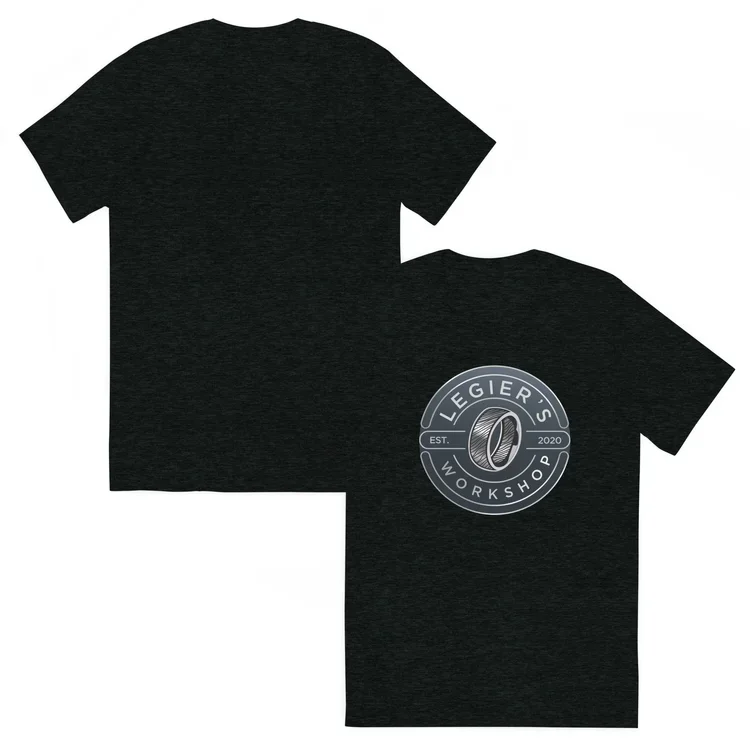 Black T-shirt featuring the Legier's Workshop logo.