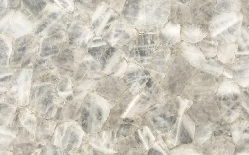 Close-up of a marble or stone surface with a gray and white pattern.