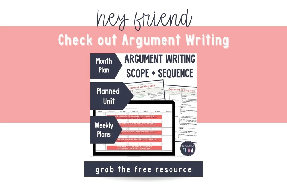 Argument essay writing scope and sequence