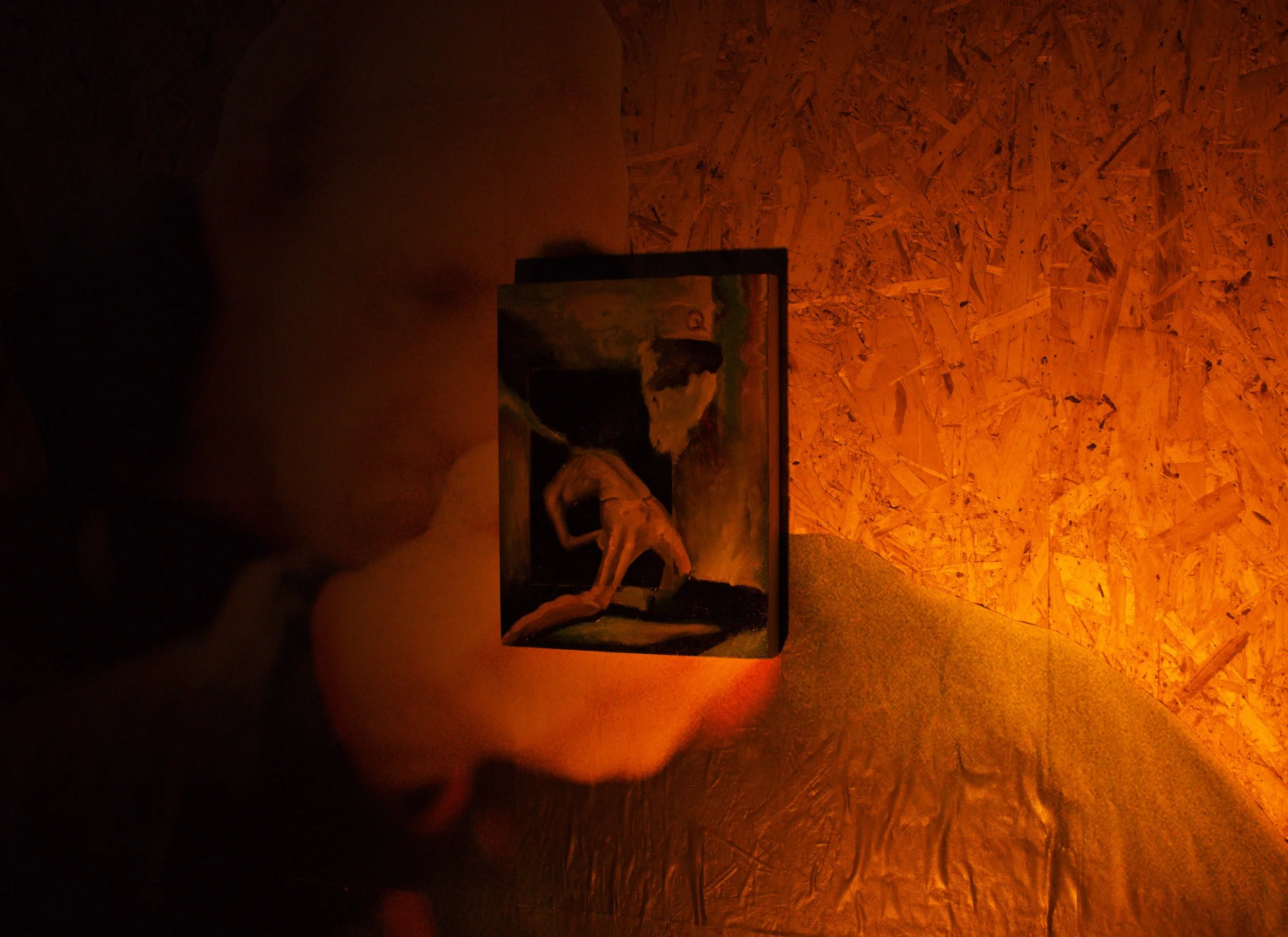 Leben heißt Leiden (2021) - Solo Exhibition at Downtex Gallery project space, Manchester UK.                                                                        Reece's solo exhibition investigated the interplay of corresponding light and how it c