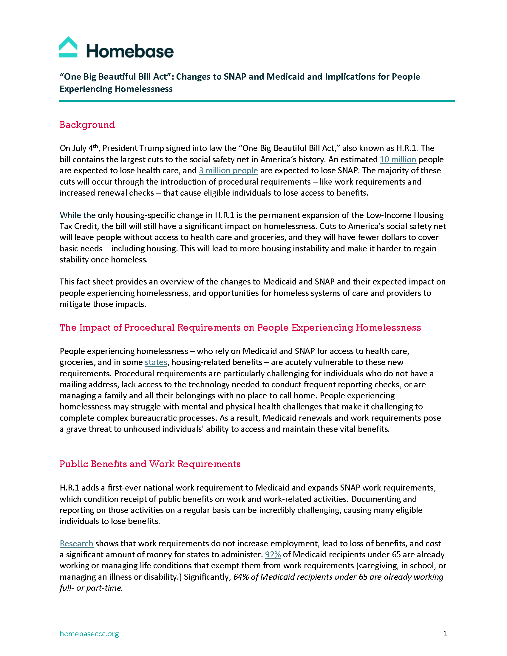 H.R.1 Implications for People Experiencing Homelessness