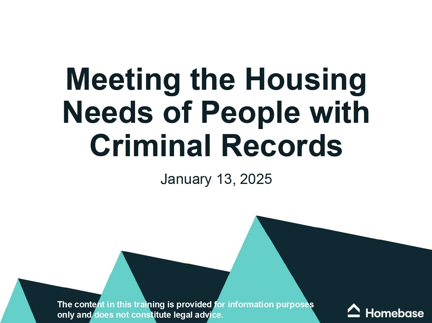 Meeting the Housing Needs of People with Criminal Records