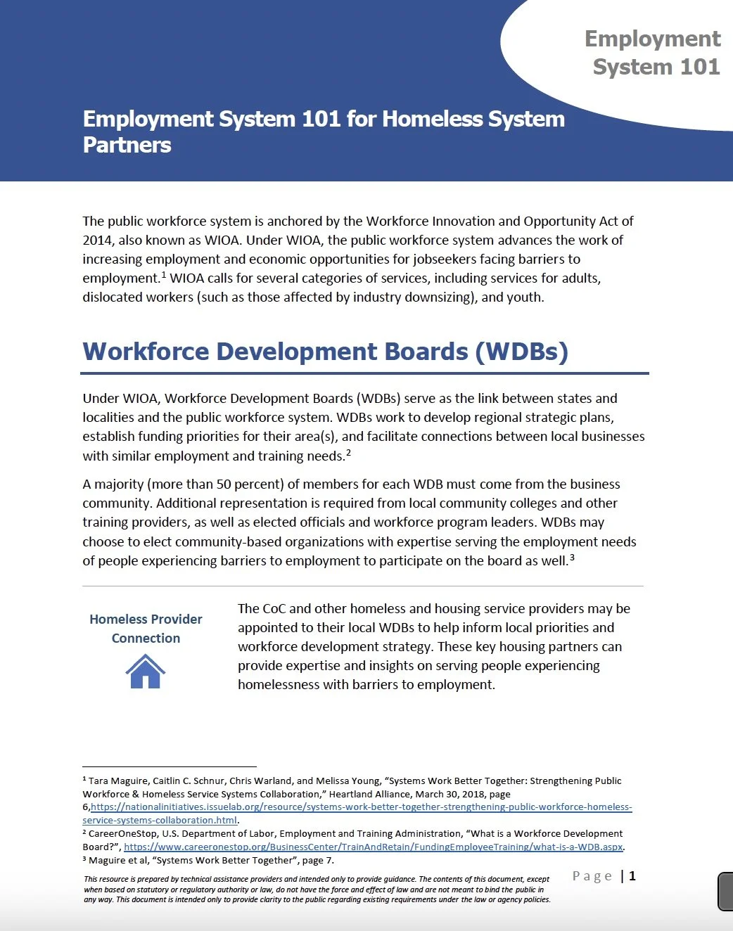 Employment System 101 for Homeless System Partners