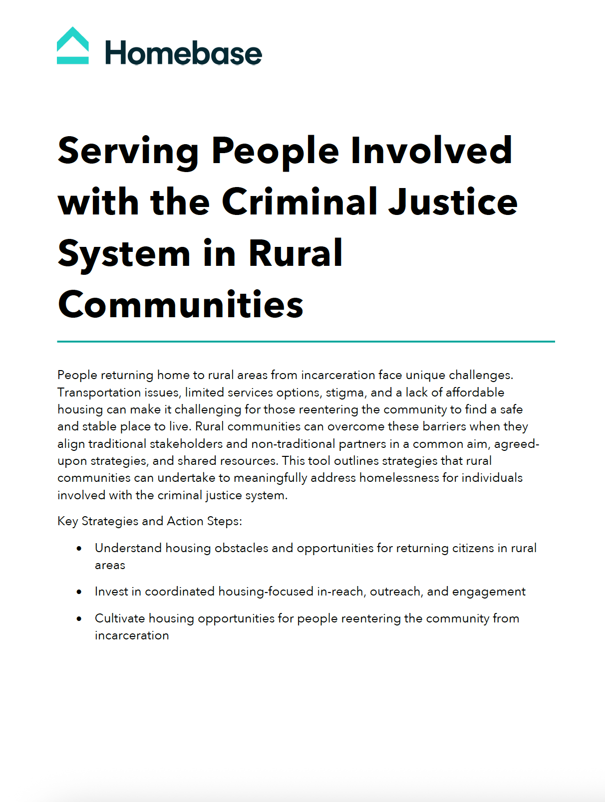 Serving People Involved with the Criminal Justice System in Rural Communities