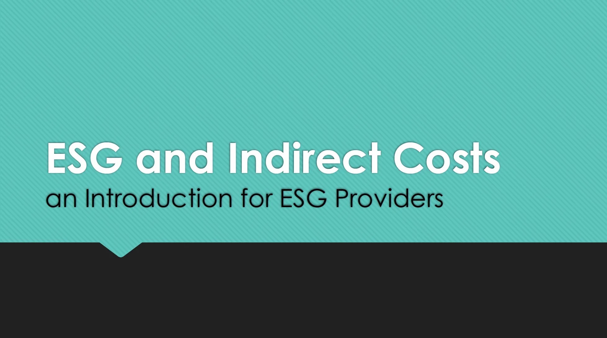 ESG and Indirect Costs Training