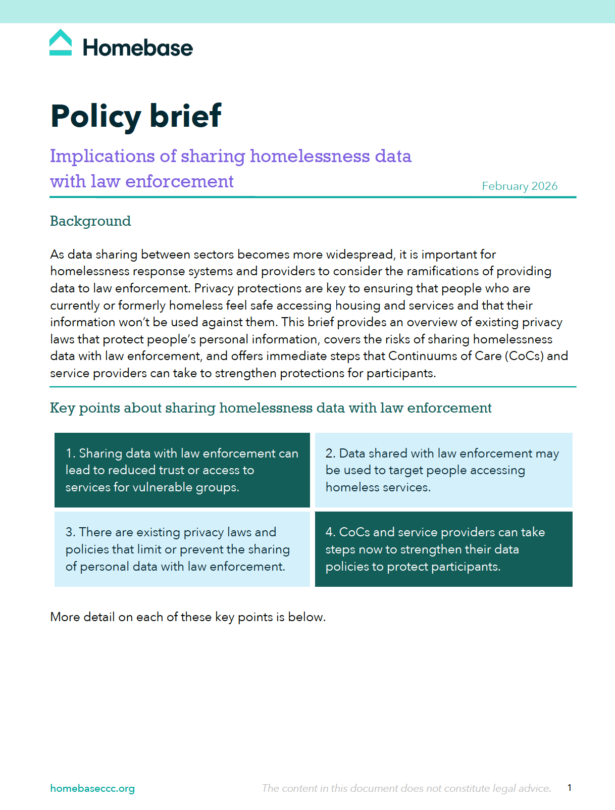 Implications of sharing homelessness data with law enforcement