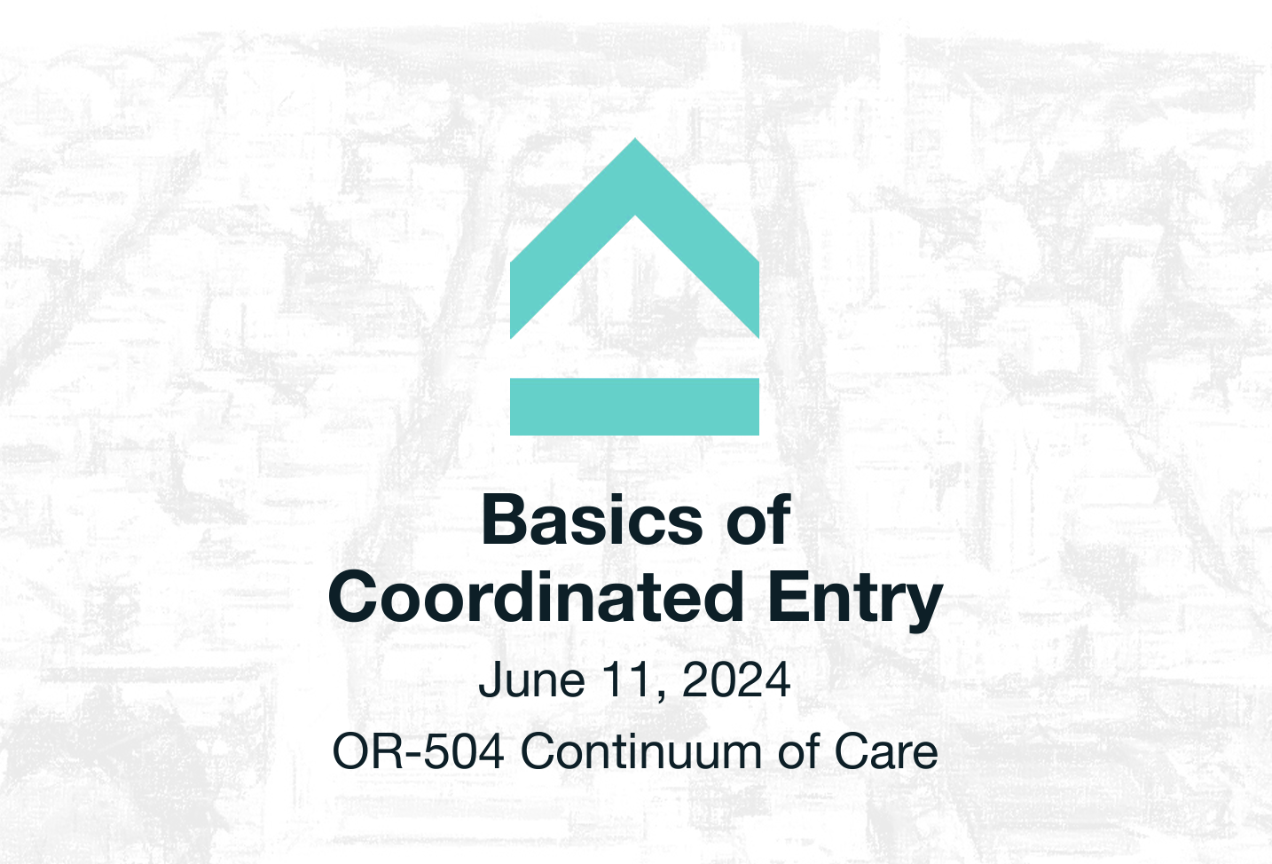 Basics of Coordinated Entry 