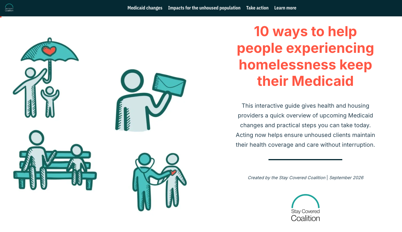 10 ways to help people experiencing homelessness keep their Medicaid