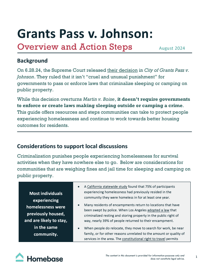 Grants Pass v. Johnson: Overview and Action Steps