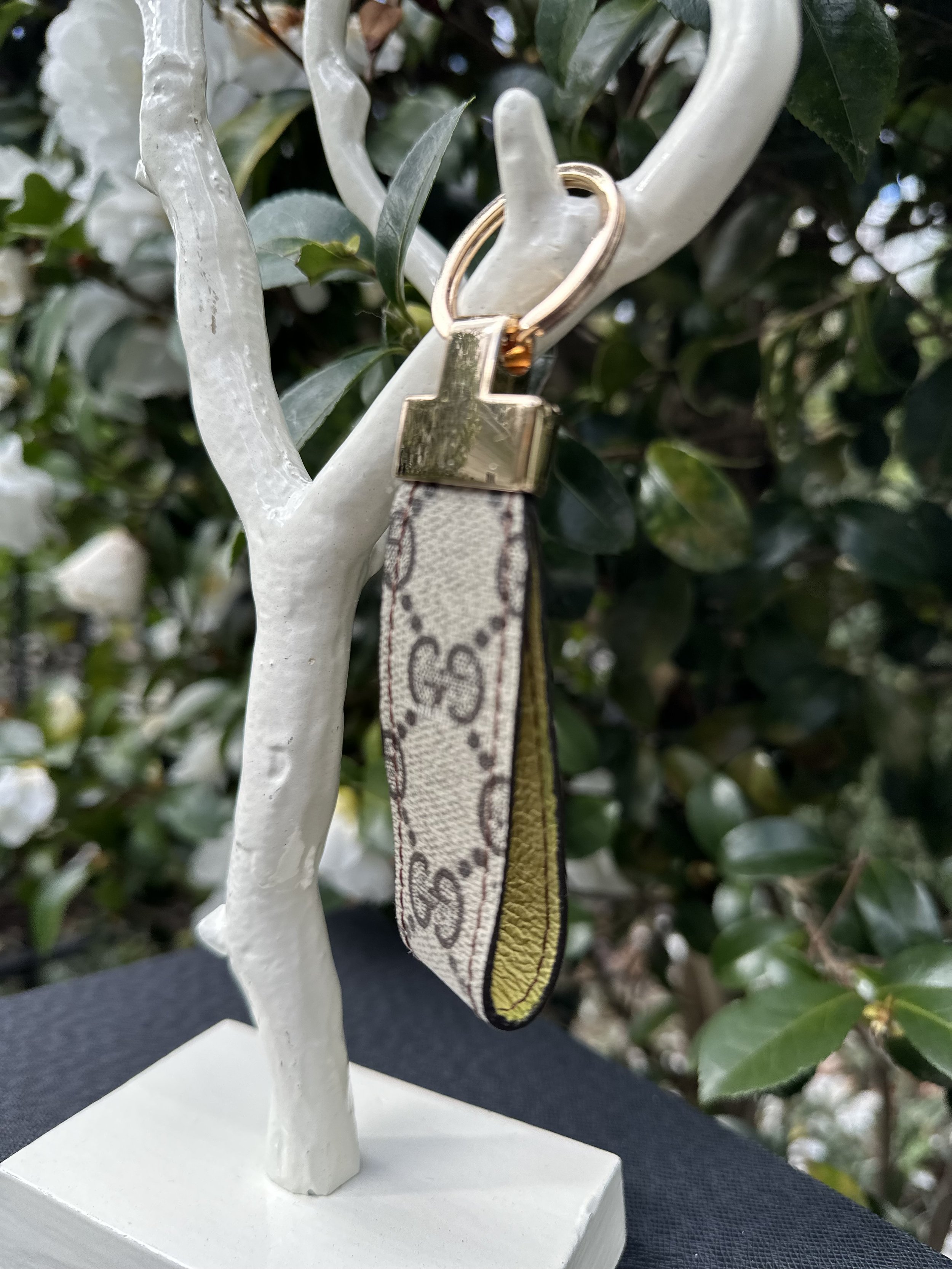 GUCCI Repurposed Lime Green Key Fob