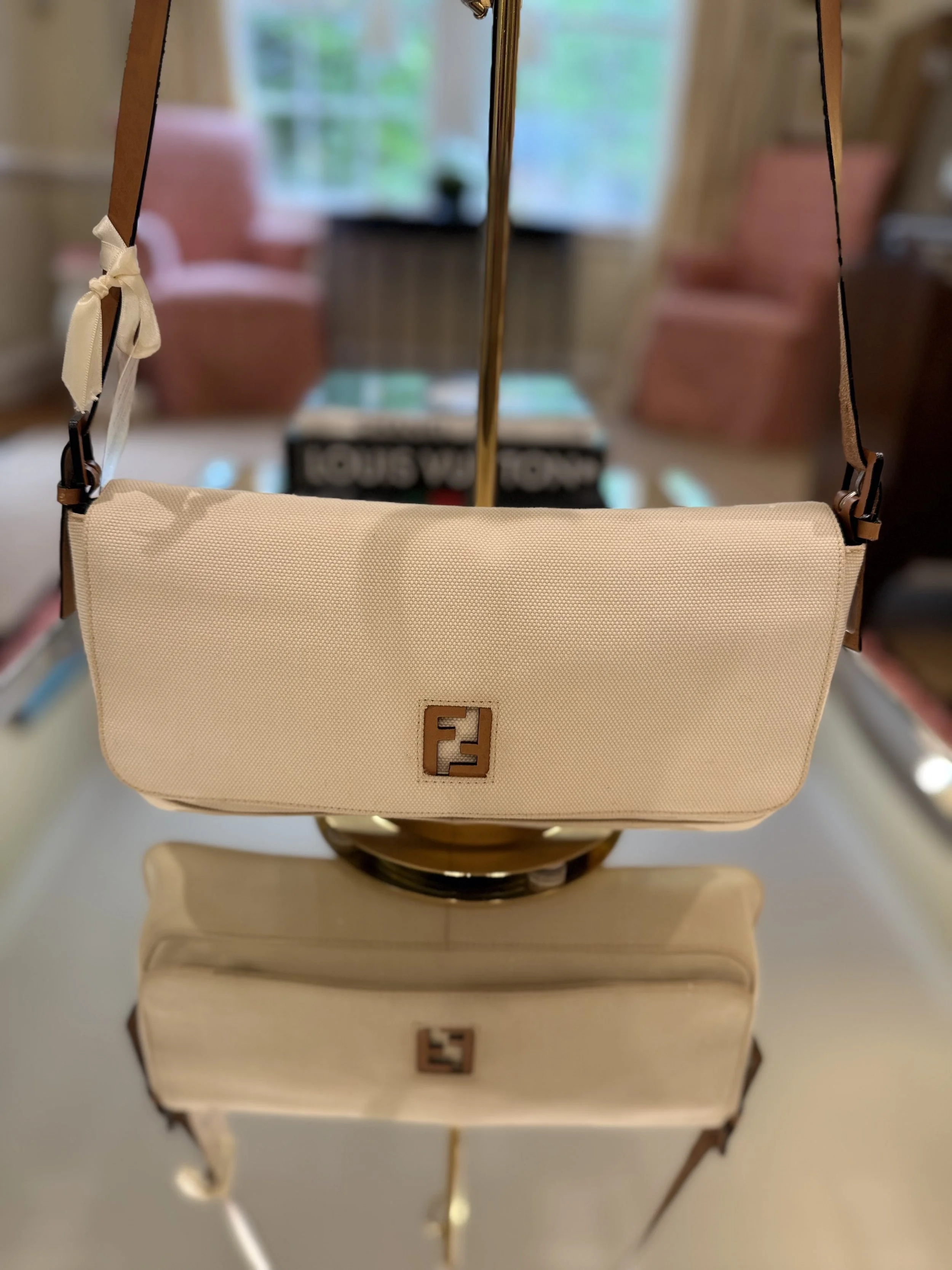 Vintage Fendi Canvas Baguette Shoulder Bag – Minimalist Y2K Archive