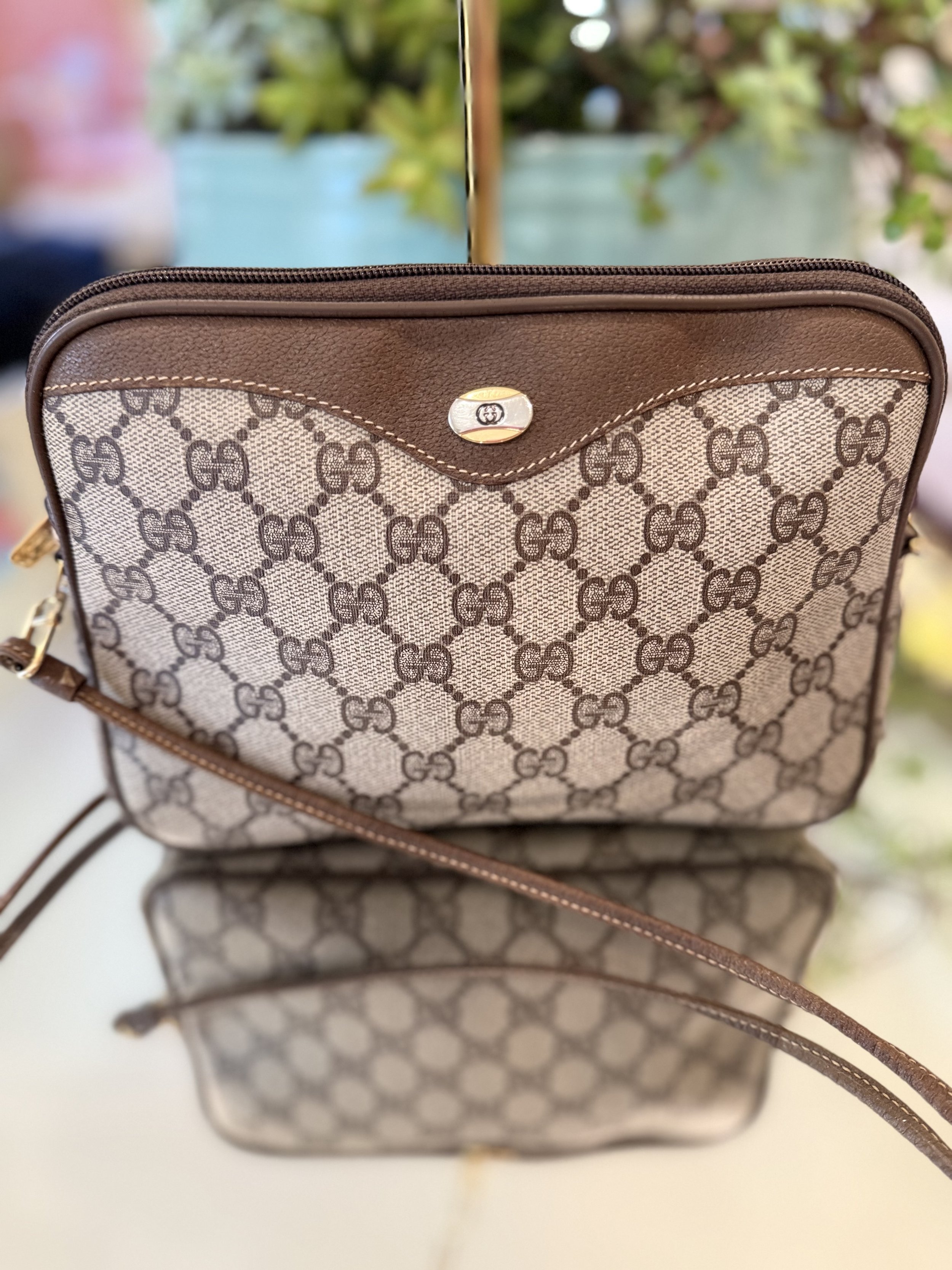 GUCCI Vintage Coated Canvas Crossbody