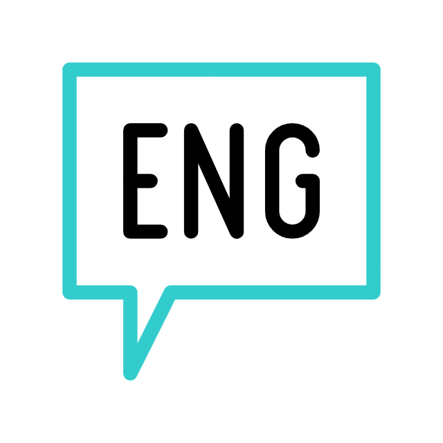 'ENG' inside square speech bubble animated line drawing gif