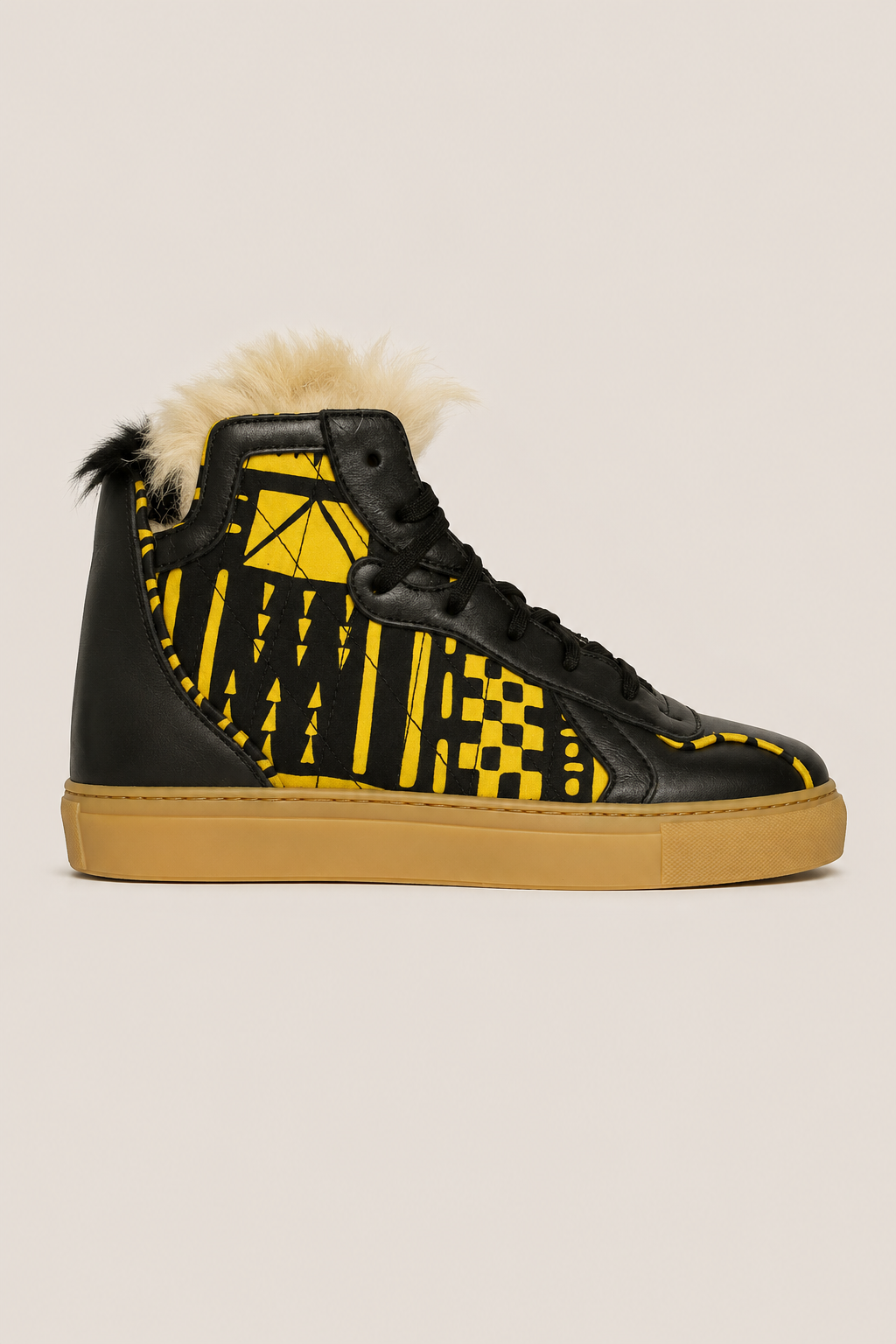 Akolee Golden Odyssey Fur-Trim Leather High-Tops - Men