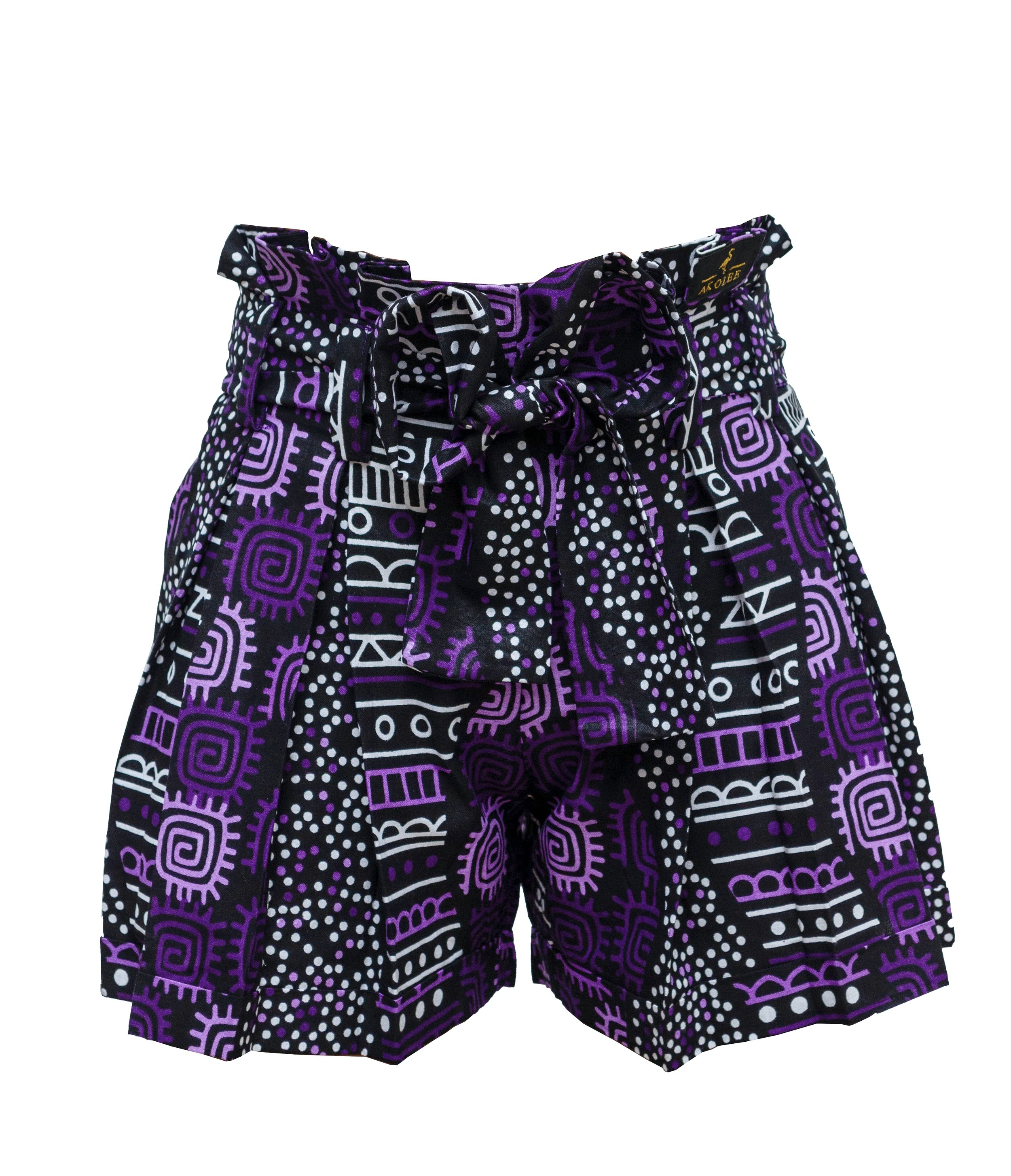 LAVENDER DUSK PLEATED PAPER BAG SHORTS