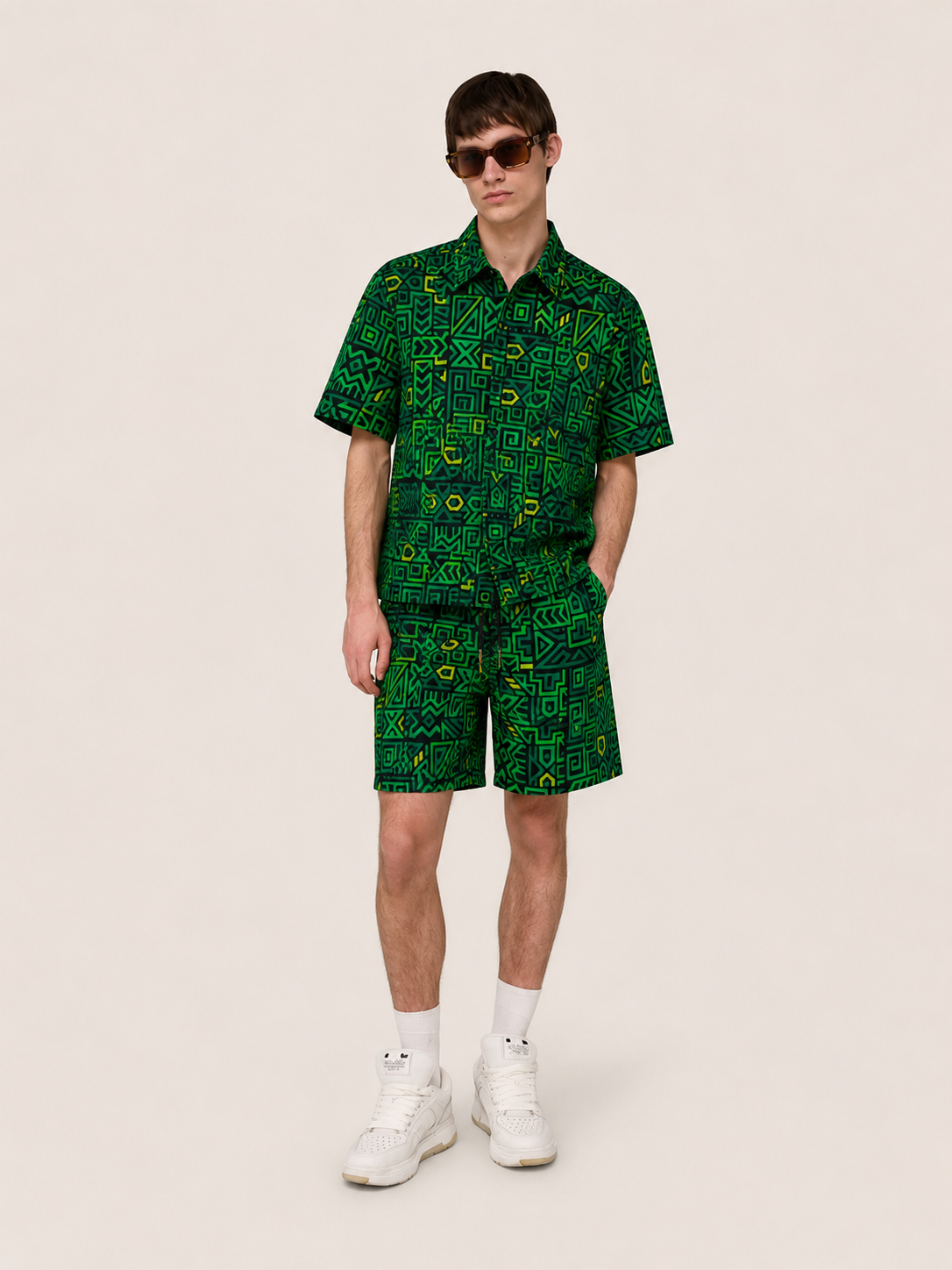 Akolee House Code Drawstring Shorts - Emerald