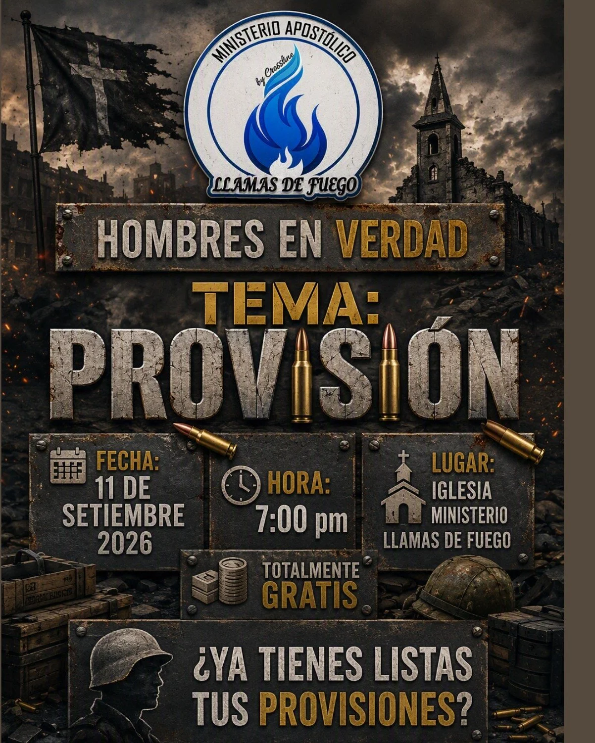 Nuestra seguridad no est&aacute; en lo que tenemos, sino en Aquel que provee todo lo que necesitamos.

Hombres: Les invitamos a una noche de ense&ntilde;anza, reflexi&oacute;n y fortalecimiento espiritual donde aprenderemos qu&eacute; significa depen