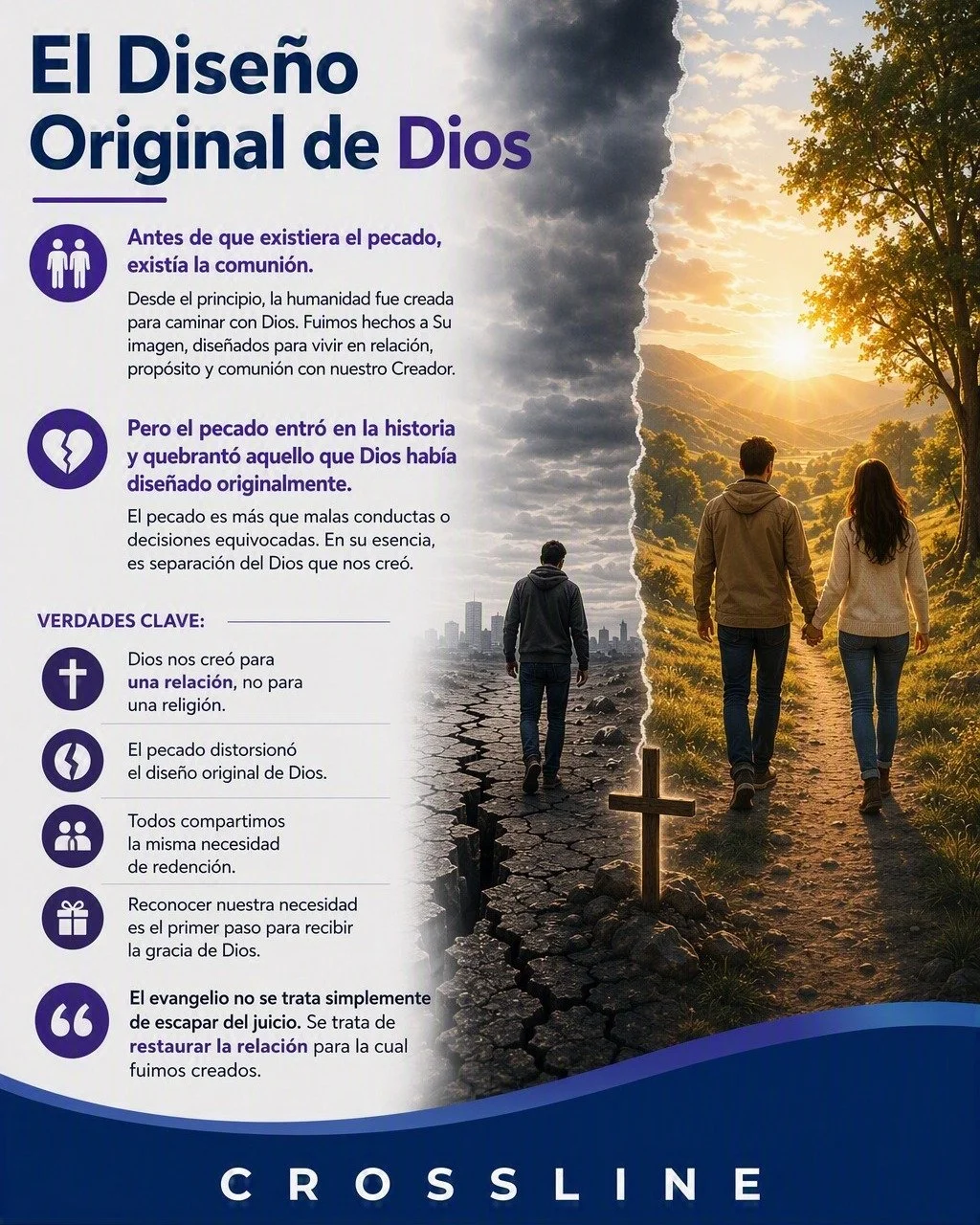 💡 &iquest;Sab&iacute;as que el problema principal del pecado no es el mal comportamiento?

El pecado rompi&oacute; algo mucho m&aacute;s profundo: nuestra comuni&oacute;n con Dios.

Y por eso la salvaci&oacute;n es mucho m&aacute;s que perd&oacute;n