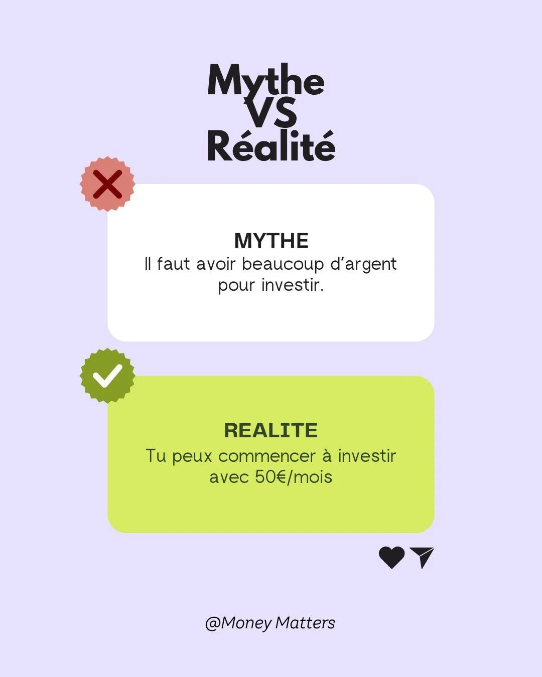 Tu aimerais investir mais tu te dis :
'Il faut &ecirc;tre riche / C'est risqu&eacute; / Je ne suis pas bonne en maths' ?

Spoiler : ce sont des MYTHES qui bloquent 70% des femmes belges.

Swipe pour la v&eacute;rit&eacute;. 💸➡️✨