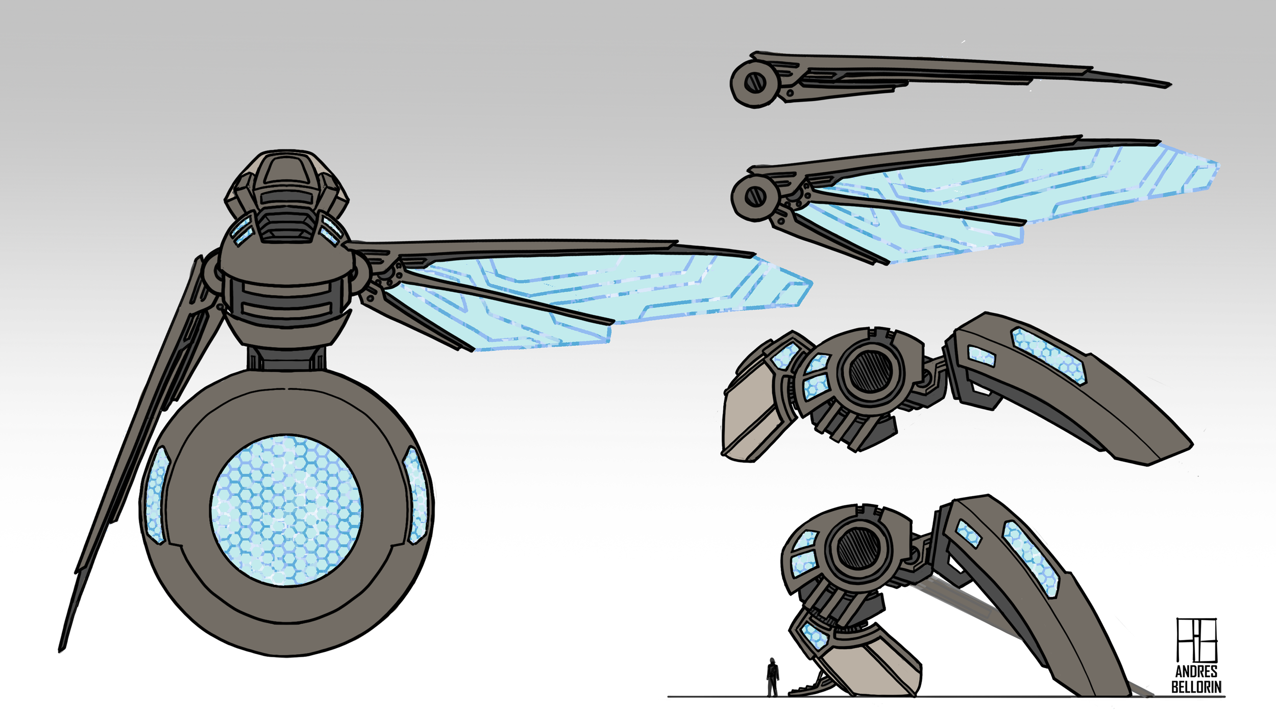 SHIP 1
This explorer ship also acts as a sap mining ship, the design is inspired on a hornet.