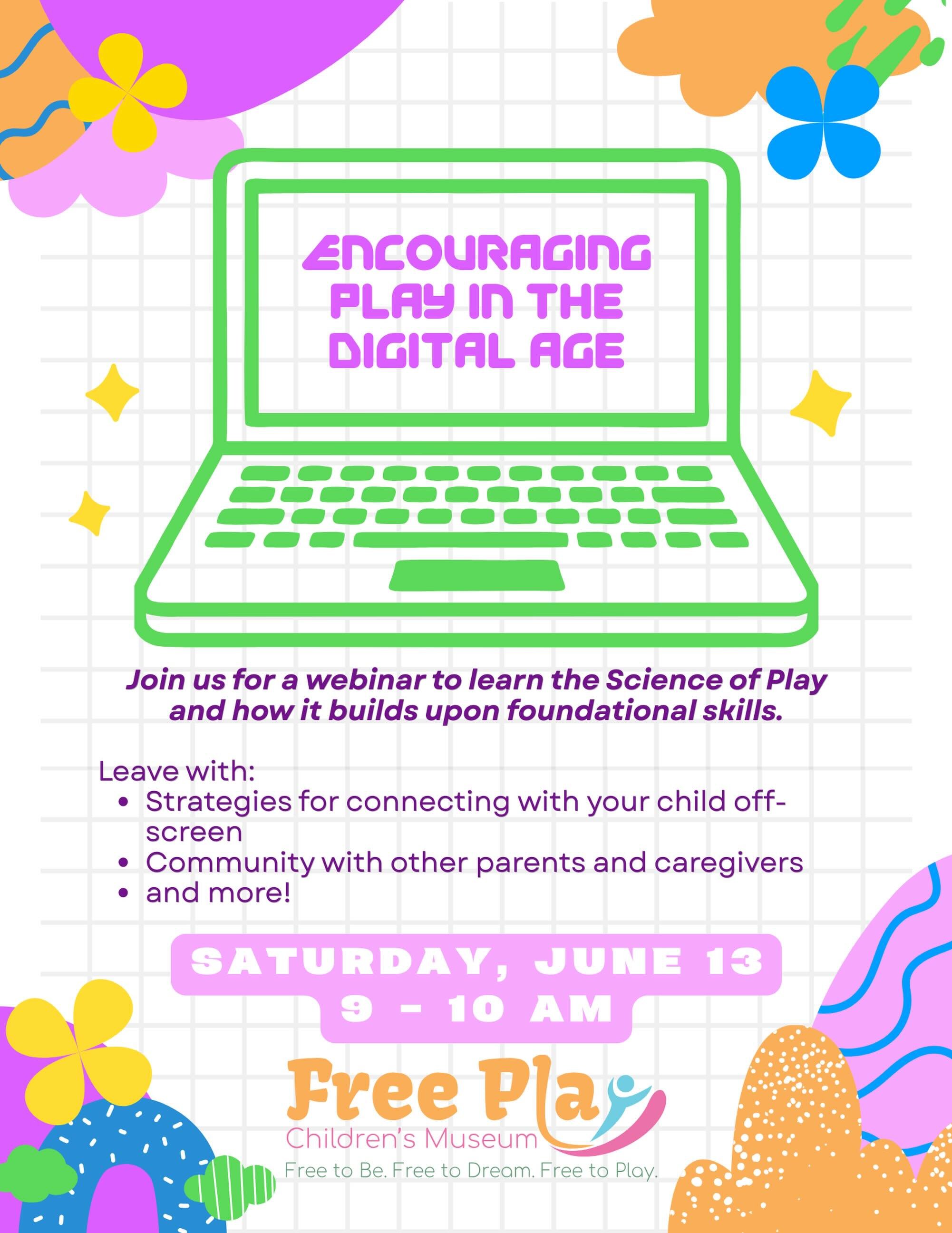 Calling all parents, caregivers, and curious minds! Don&rsquo;t miss out on &ldquo;Encouraging Play in a Digital Age&rdquo;. Saturday | June 13th | 9AM
Discover the Science of Play and why it matters now more than ever. Link in bio for more details a