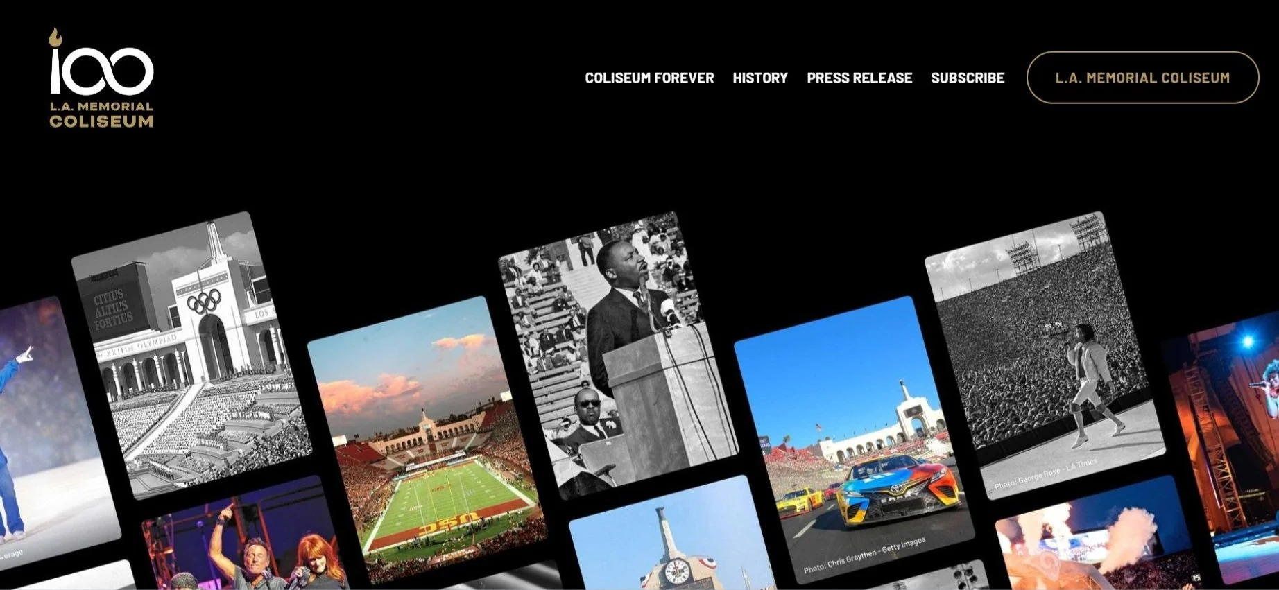 LA Memorial Coliseum Forever Webpage Design
