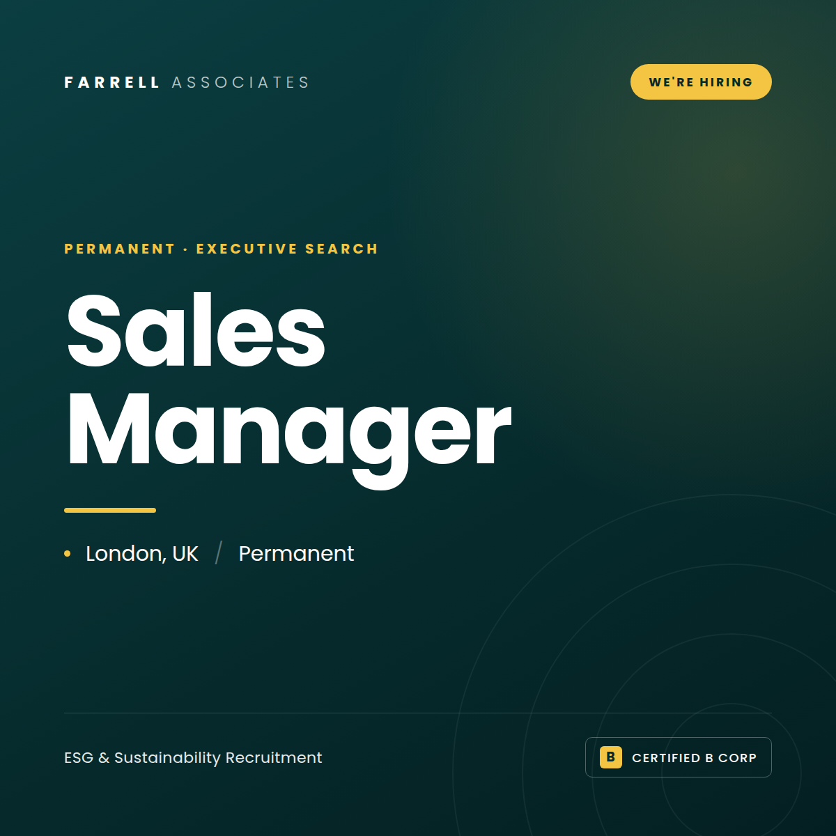 Sales Manager — Sustainability Data &amp; Investment Solutions