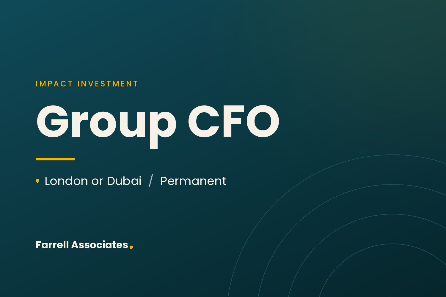  Group CFO – Impact Investment Group, London or Dubai