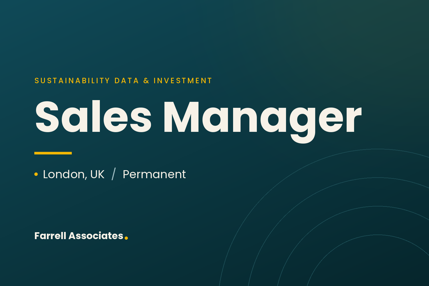 Sales Manager — Sustainability Data &amp; Investment Solutions