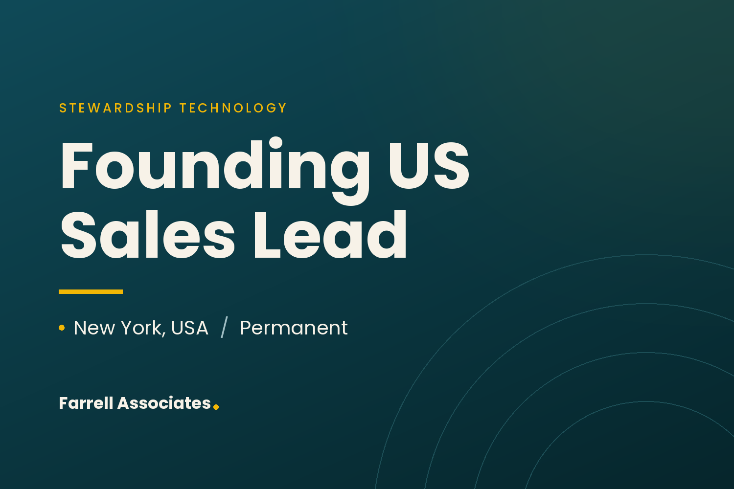 US Sales Lead (Founding) — Stewardship Technology