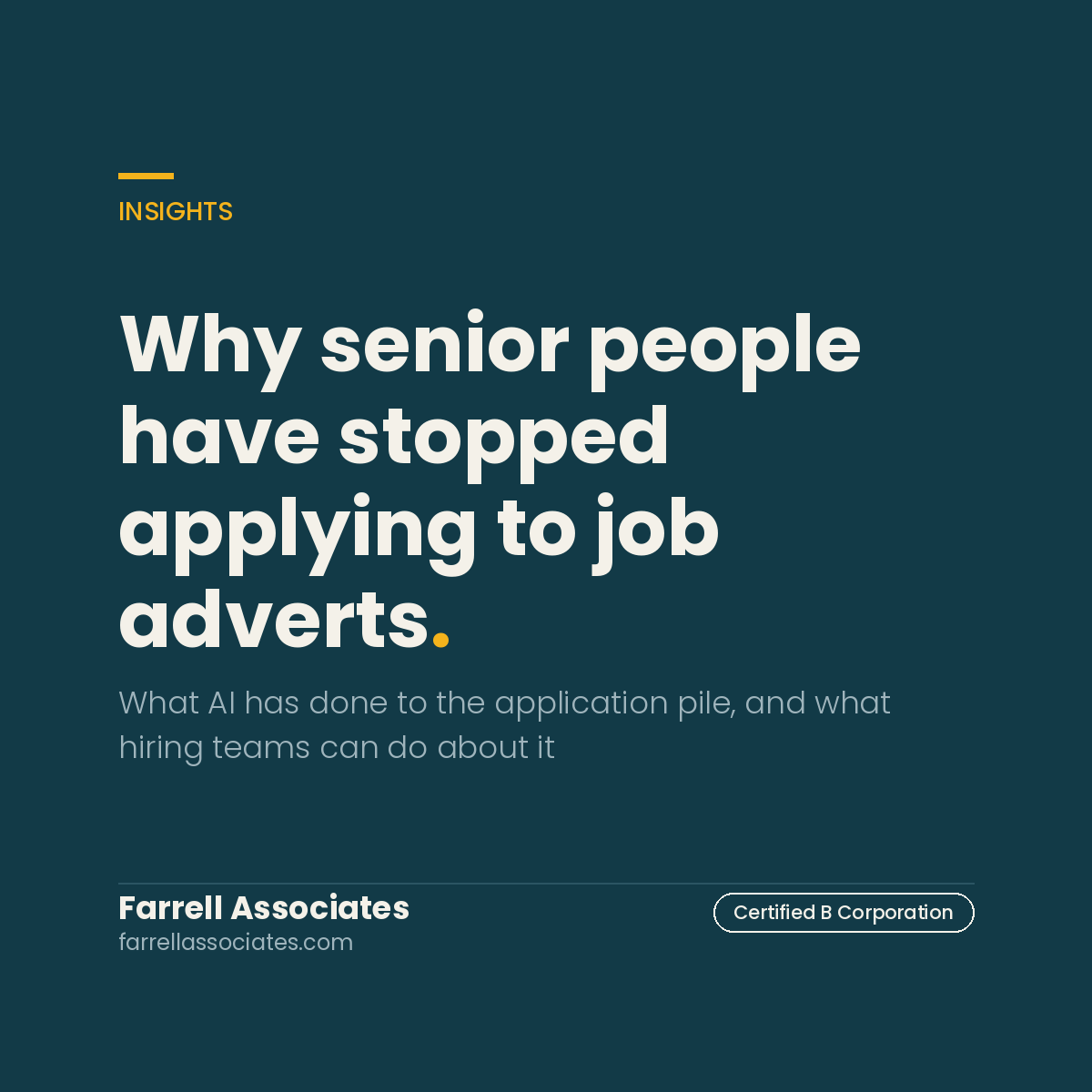 Why senior candidates have stopped applying to job adverts