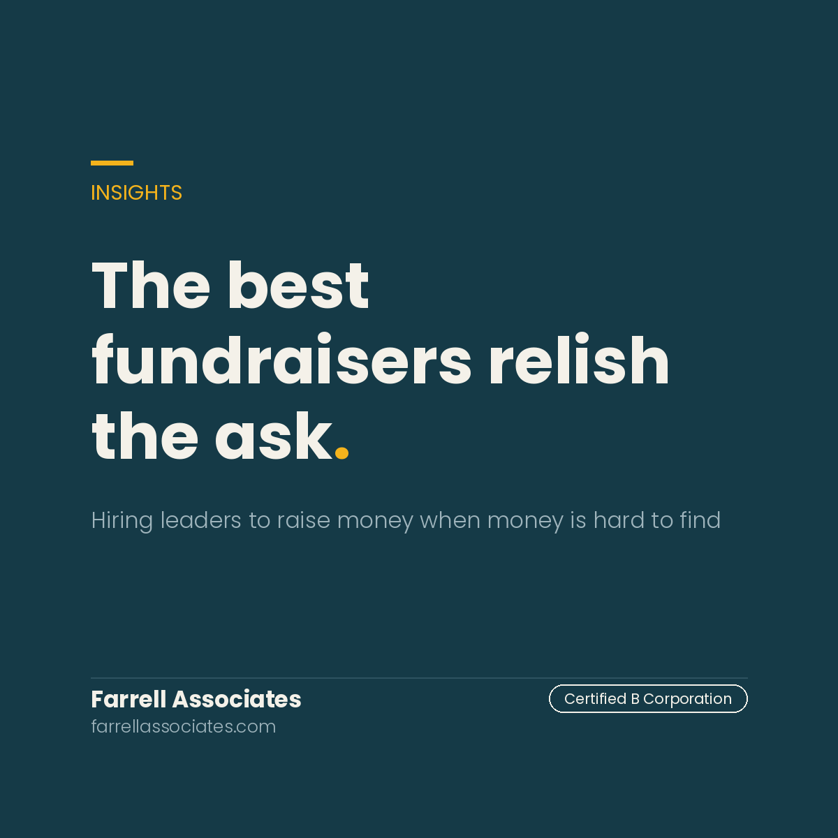 The best fundraisers relish the ask