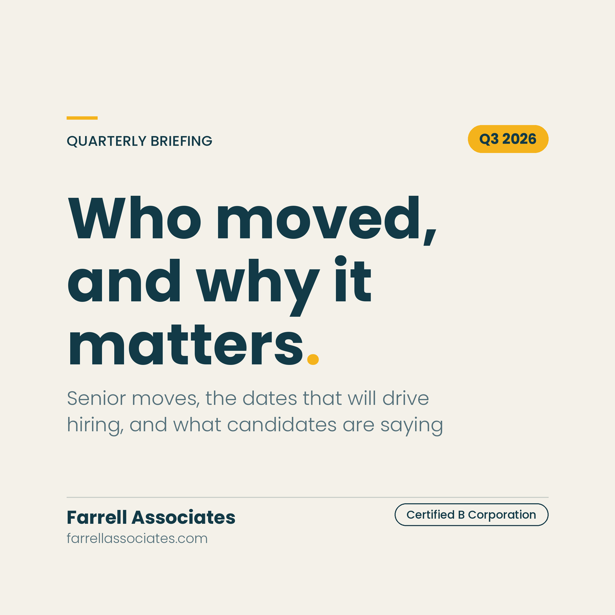 Who moved, and why it matters: Q3 2026