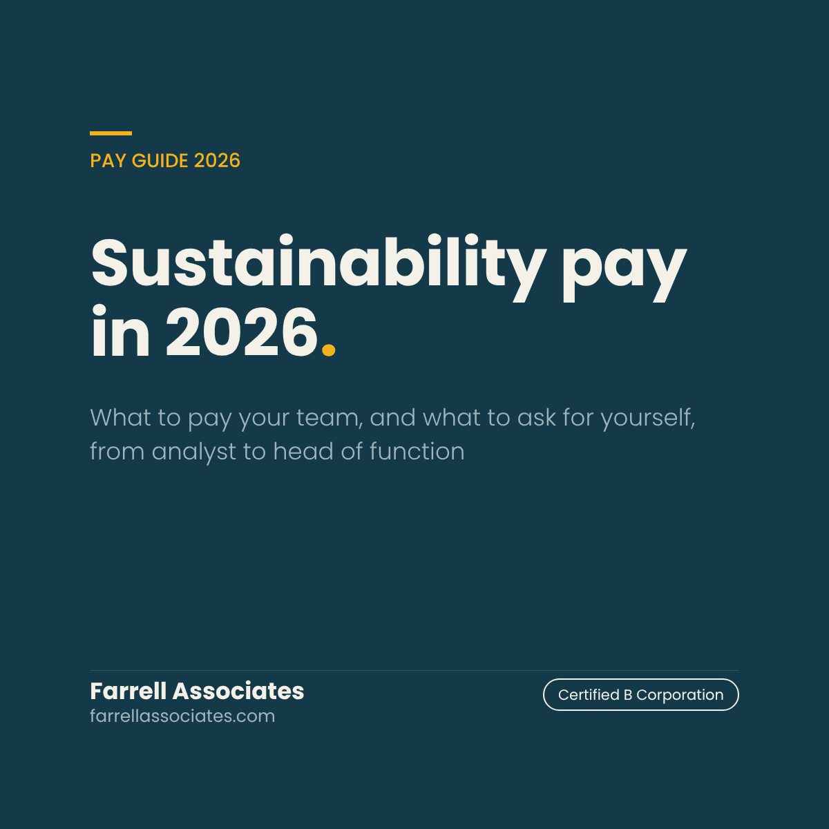 Sustainability pay in 2026: what to pay your team, and what to ask for yourself