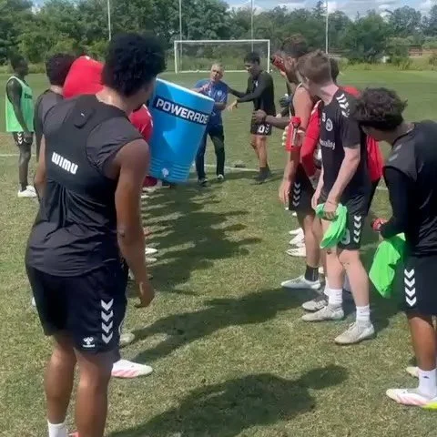 Birthday shenanigans continued with the @hfdathletic team.... @antony_siaha did not hold back showering Coach @dangasparsoccer with all the love!