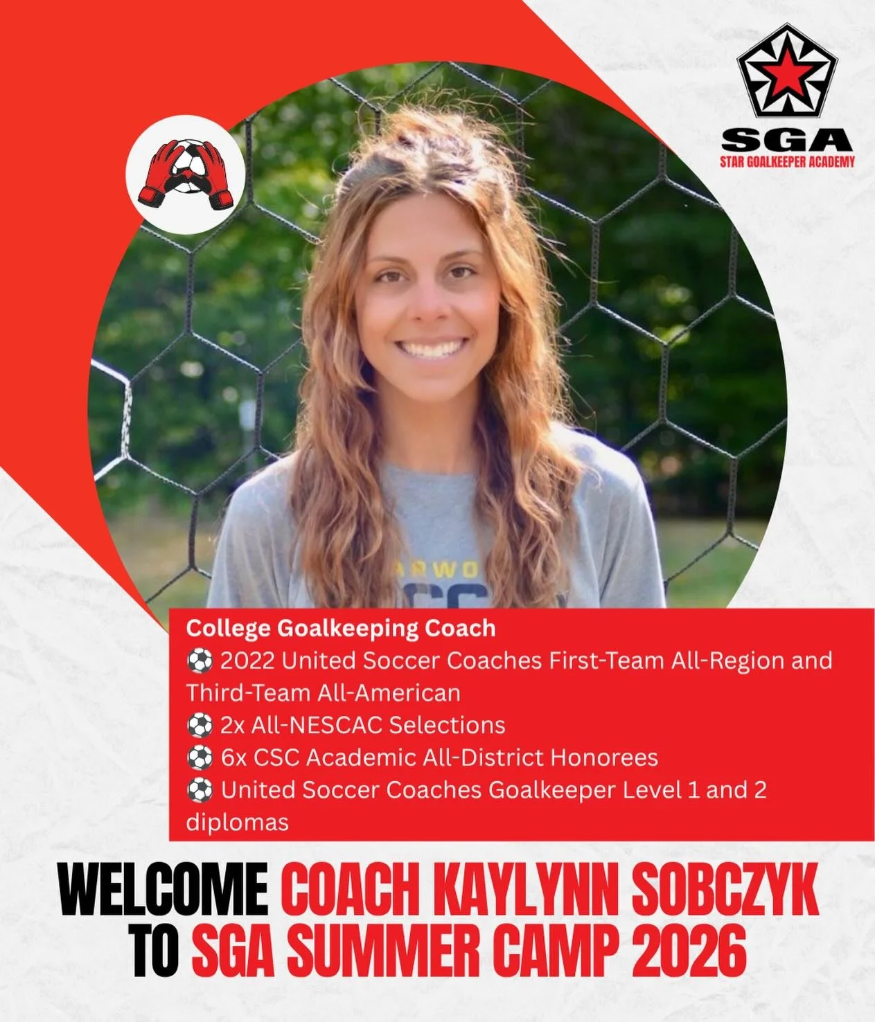 We&rsquo;re building an amazing coaching staff for this summer&rsquo;s GK Camp 🧤👏

Coach Kaylynn Sobczyk brings collegiate playing experience and a great energy for helping young goalkeepers improve in a competitive and supportive environment.

Don