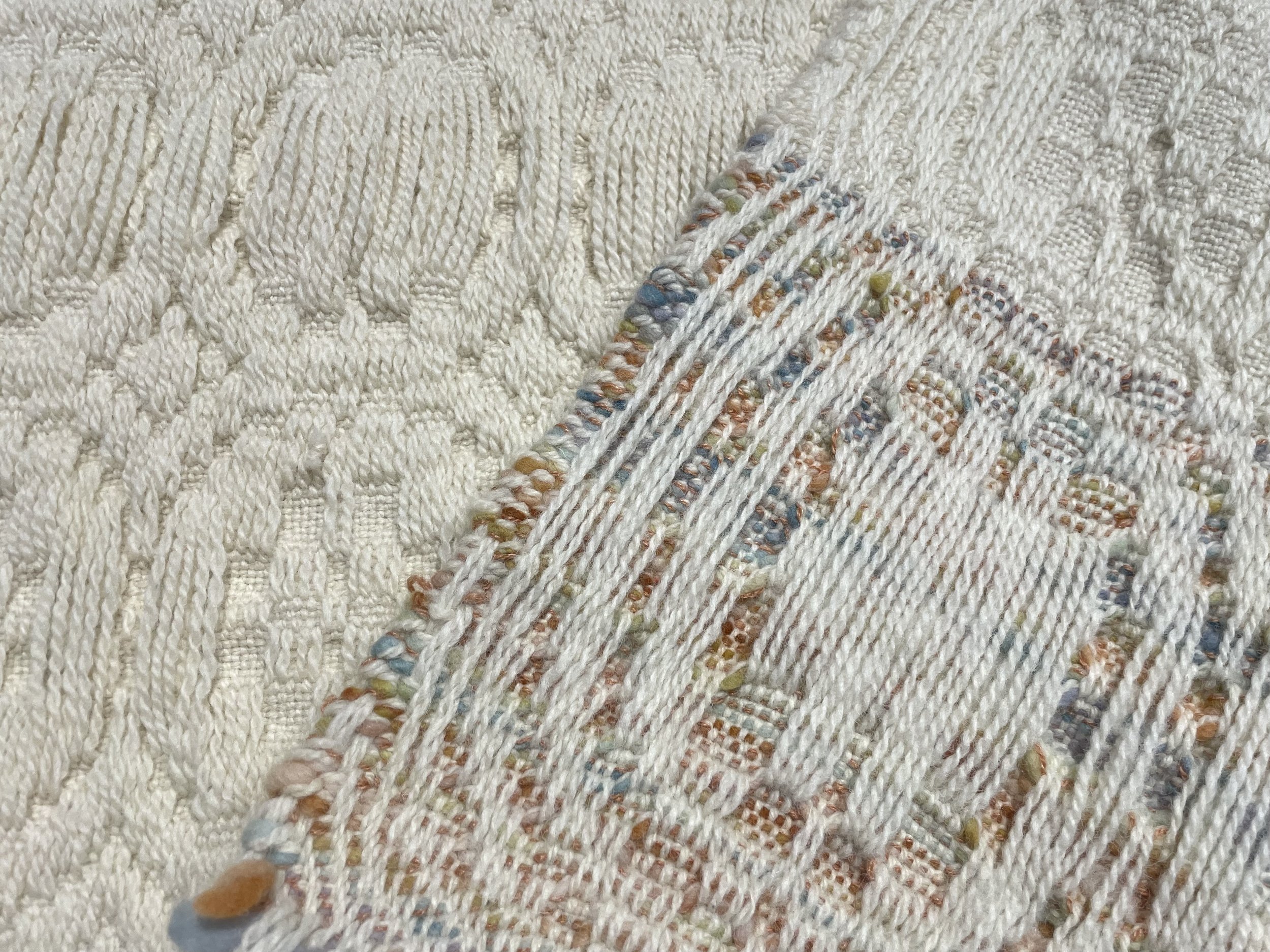 Handspun Weft and Woolen Scarf Detail, 2024